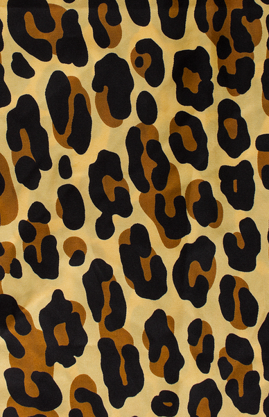 satin 44" x 16" brown tan black leopard print scarf