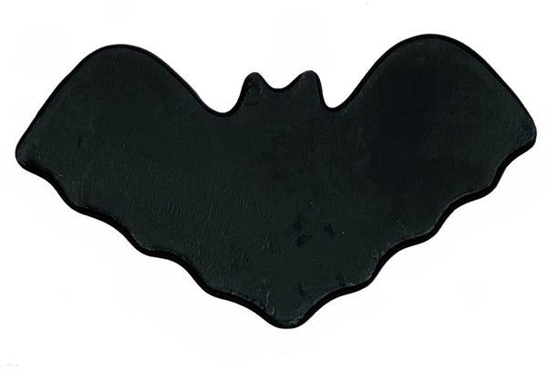 34" x 18" black 100% polyester flannel bat shaped bath mat