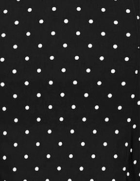 Polka Dot Pencil Skirt in Black & White - Size S