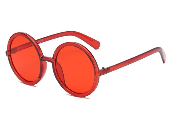 Large Round Sunglasses in Red