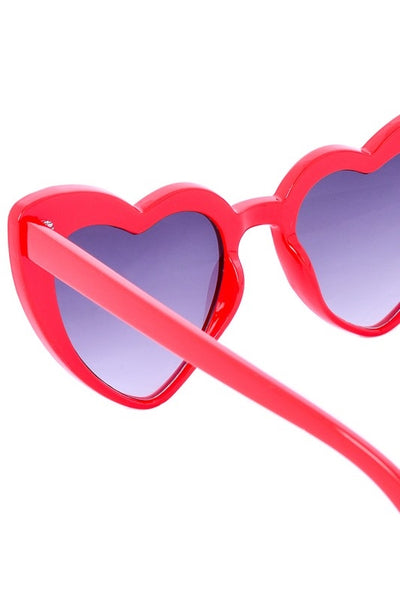 Red Angular Heart Cat-Eye Sunglasses