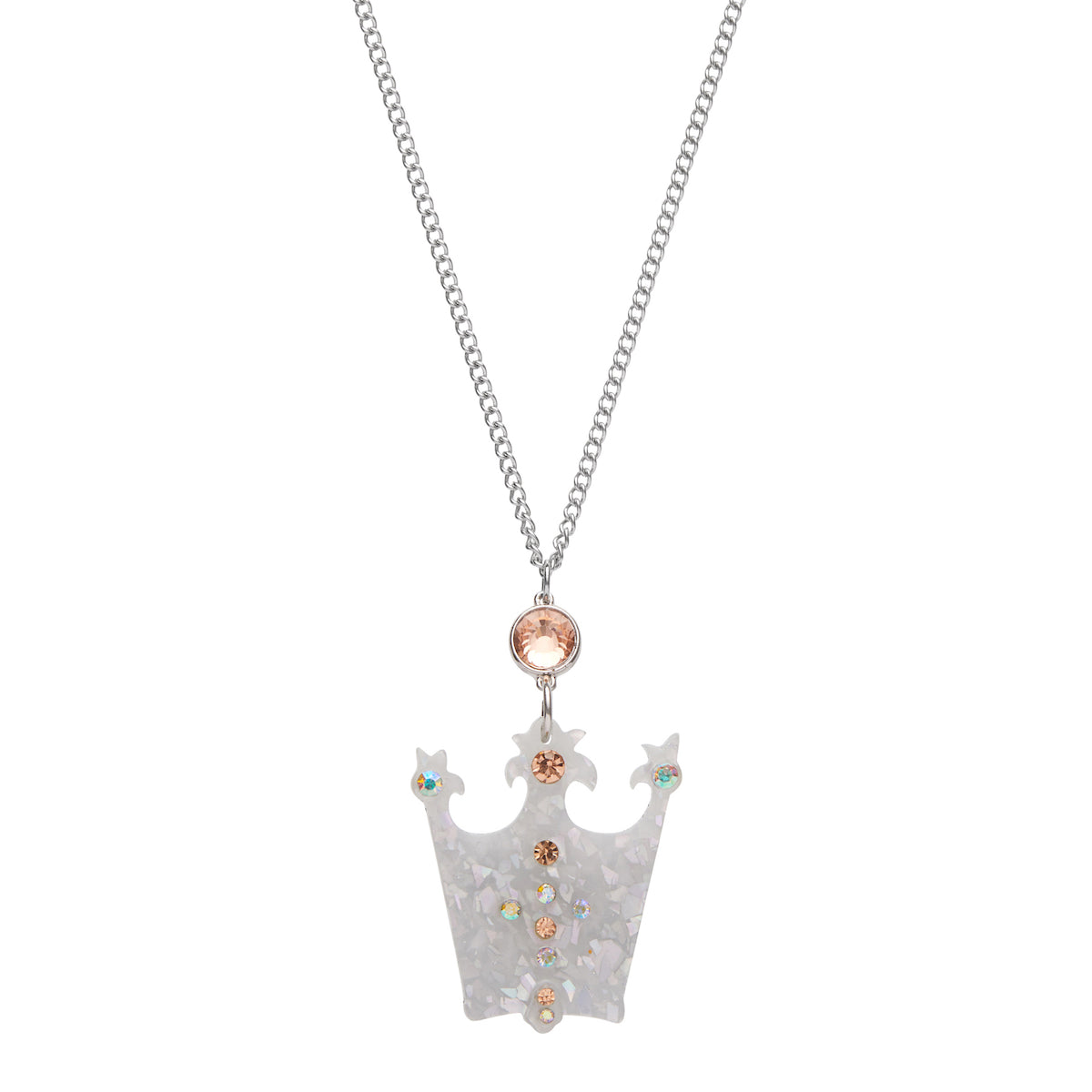 Wizard of Oz Collection "The Good Witch's Crown" layered resin pendant necklace with Czech glass crystals