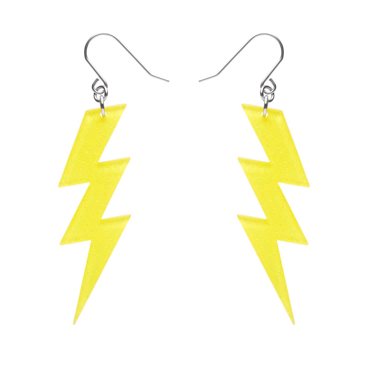 Essentials Lightning Bolt Dangle Earrings - Yellow Glitter