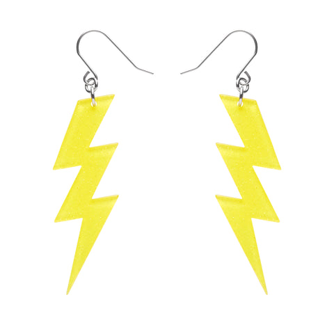 Essentials Lightning Bolt Dangle Earrings - Yellow Glitter