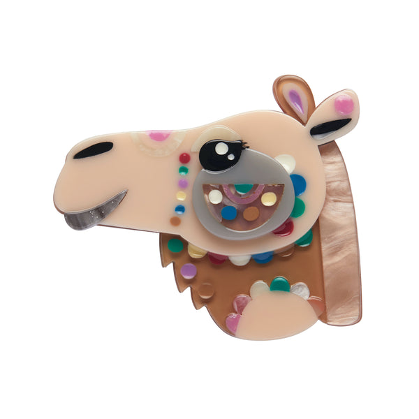 Pete Cromer x Erstwilder Wildlife Collaboration Collection "The Cautious Camel" layered resin brooch