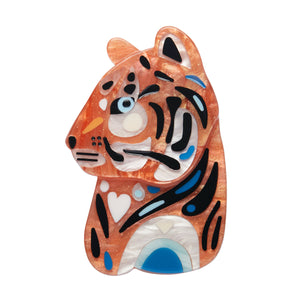 Pete Cromer x Erstwilder Wildlife Collaboration Collection "The Liberated Lion" layered resin brooch