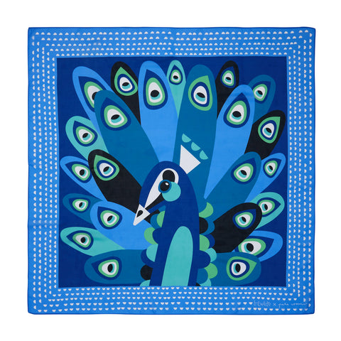 Pete Cromer The Picturesque Peacock Square Scarf by Erstwilder