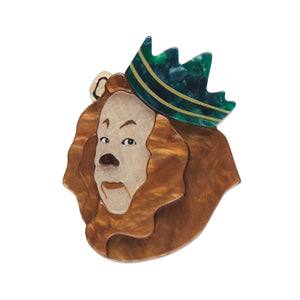 Wizard of Oz Collection "Cowardly Lion" portrait layered resin brooch